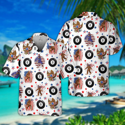 Tendpins Billiards American Ball 8 Bigfoot Hawaiian Shirt BIA0836