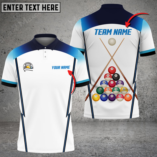 Billiards Personalized Name Team Name 3D Polo Shirt, Idea Gift for Billiards Lovers SO1107