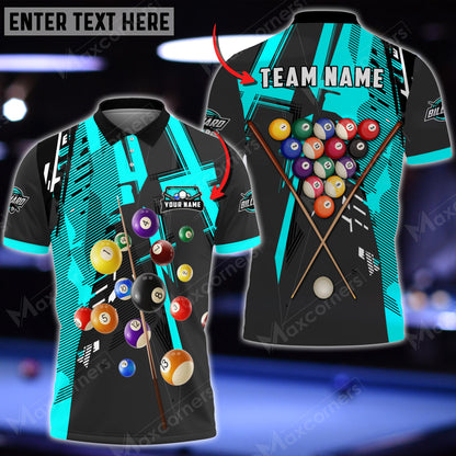 Tendpins Billiards X-Shaped Texture Multicolor Options Customized Name 3D Shirt BIA0424