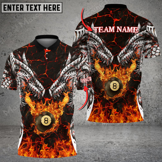 Tendpins Fire Dragon Billiards Personalized Name Unisex Shirt BIA0423