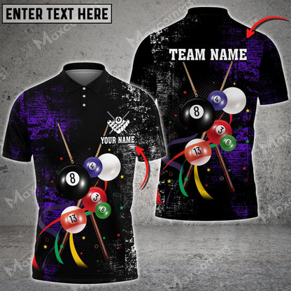 Tendpins Billiards Ball Grunge Multicolor Options Customized Name 3D Shirt BIA0407