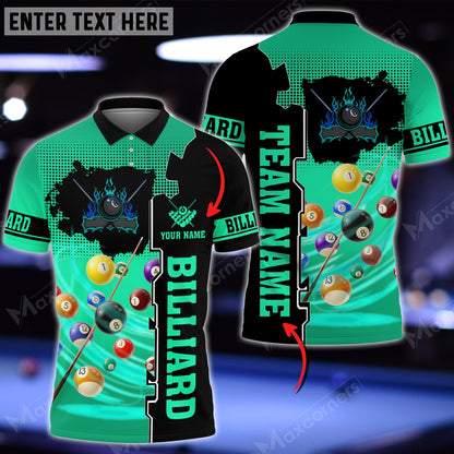 Tendpins Billiards Tornado Multi Color Options Personalized Name 3D Shirt BIA0301