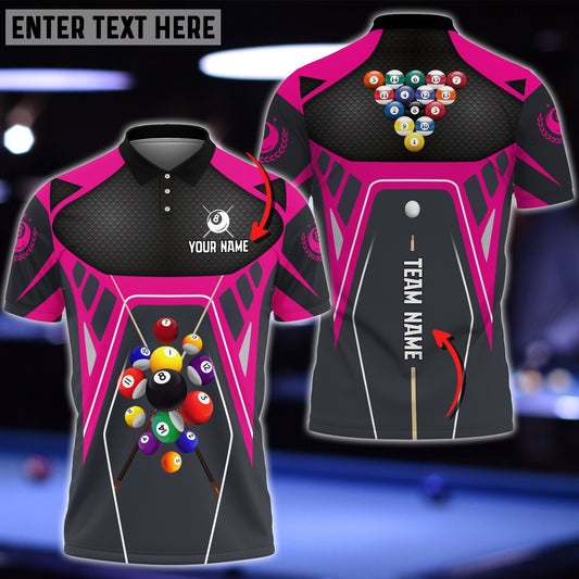 Tendpins Billiards Strategy Masters Pink Personalized Name 3D Shirt BIA0230