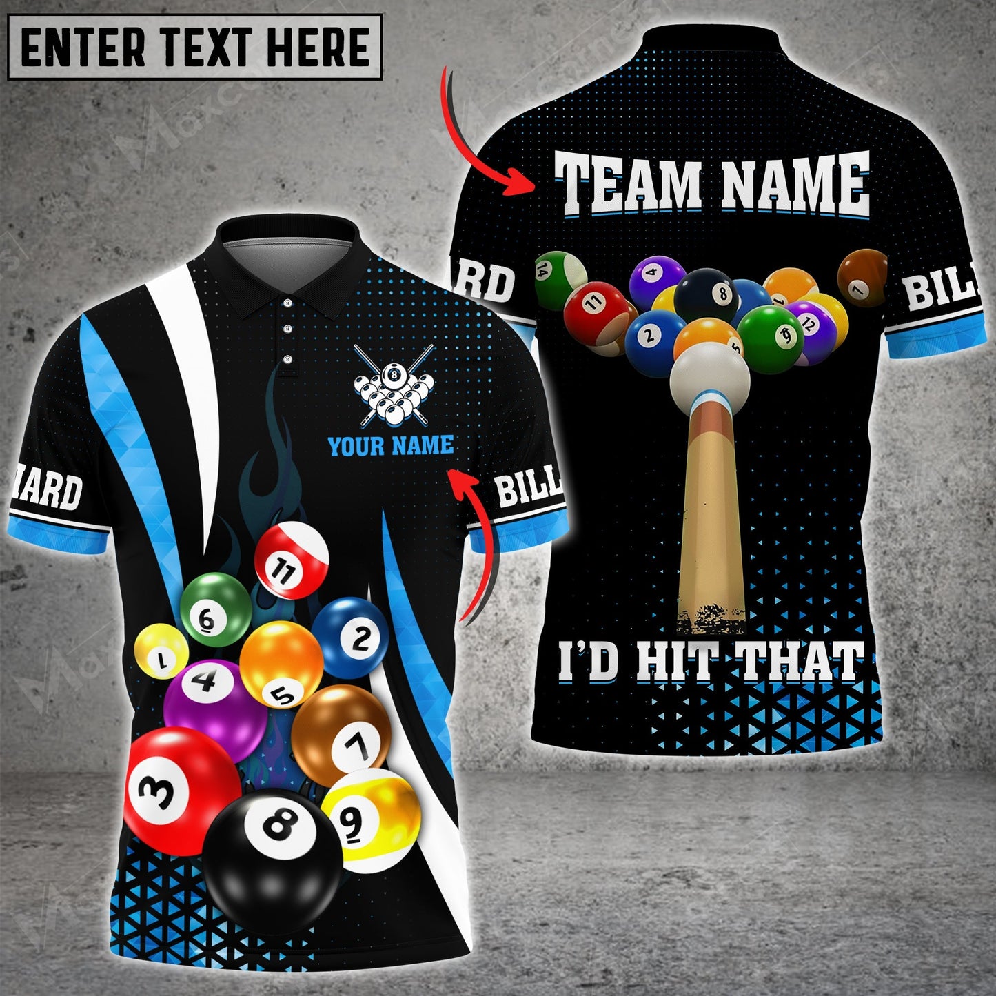 Tendpins Billiards I'd Hit That Multi Color Options Customized Name 3D Shirt BIA0438