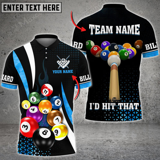 Tendpins Billiards I'd Hit That Multi Color Options Customized Name 3D Shirt BIA0438