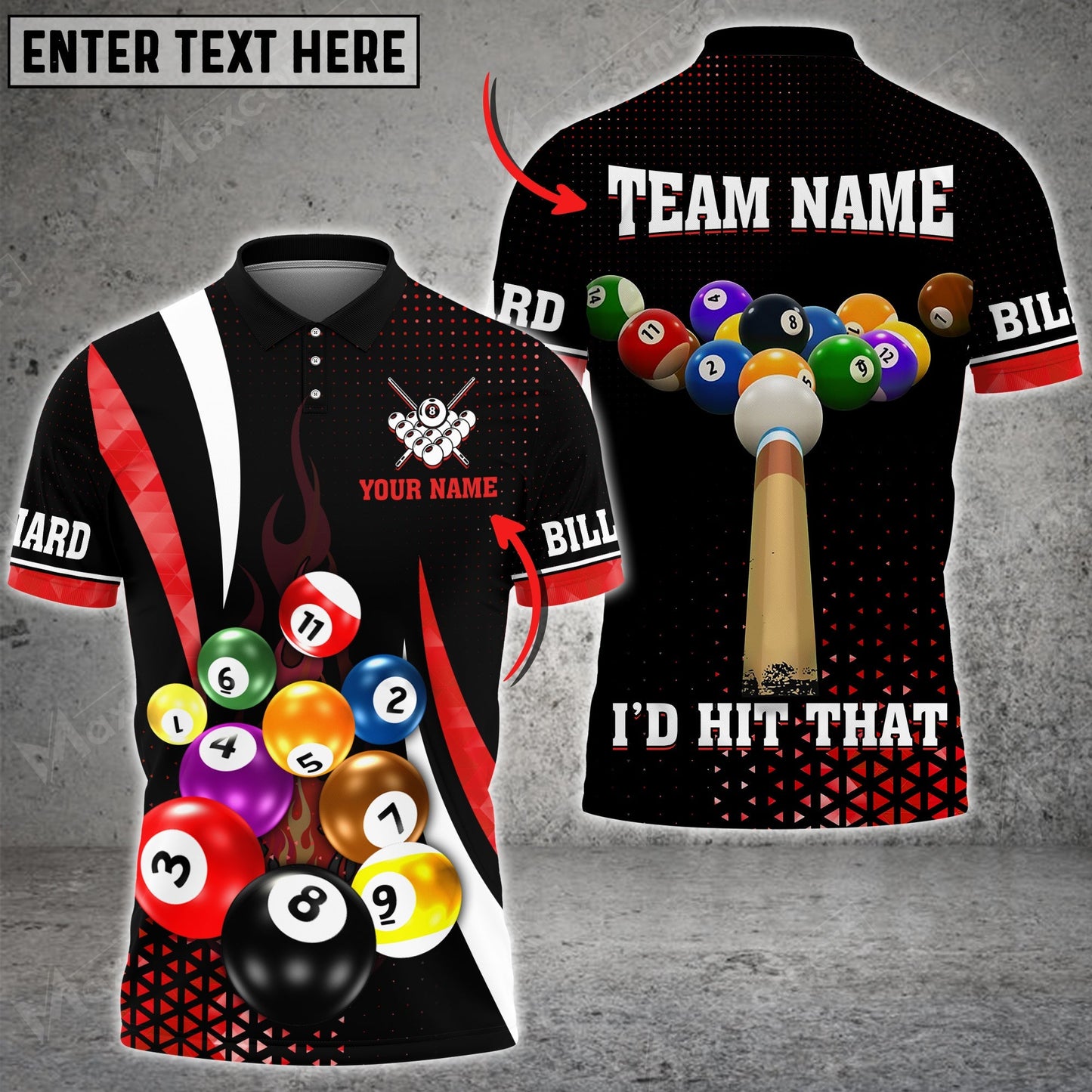 Tendpins Billiards I'd Hit That Multi Color Options Customized Name 3D Shirt BIA0438