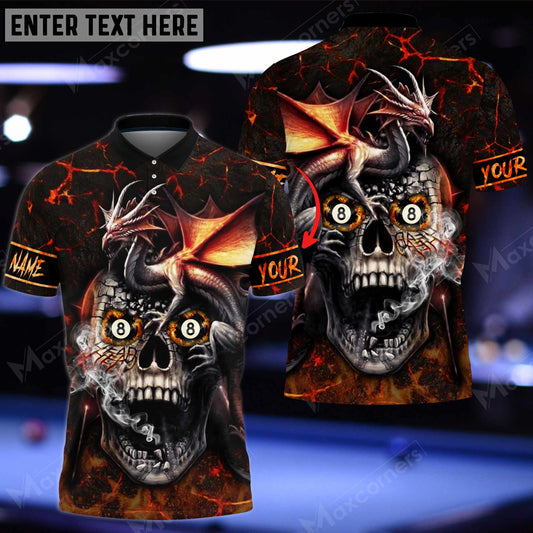 Tendpins Billiards Dragon And Skull Customized Name 3D Shirt BIA0232