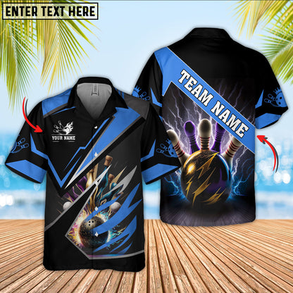 Custom Team Black Bowling Hawaiian Shirt For Men, Custom Bowling Shirt HO5664