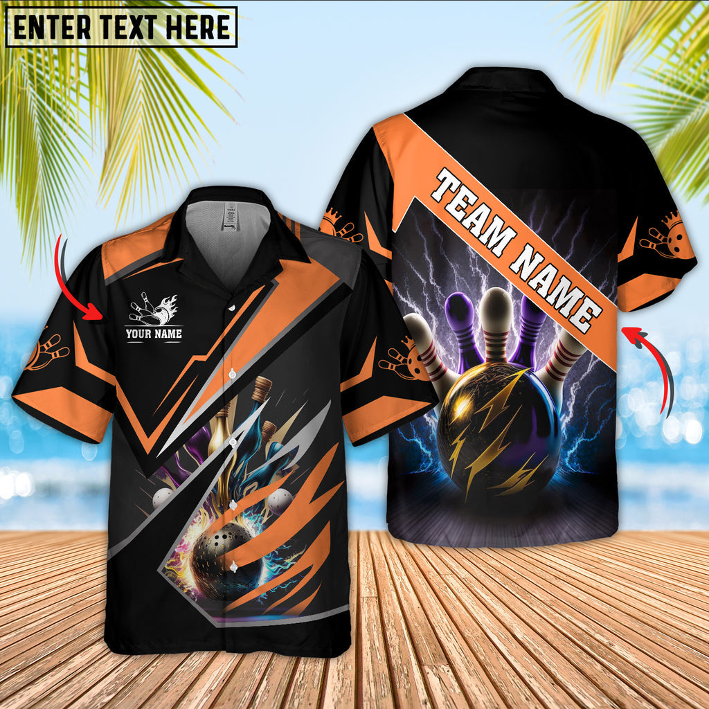 Custom Team Black Bowling Hawaiian Shirt For Men, Custom Bowling Shirt HO5664