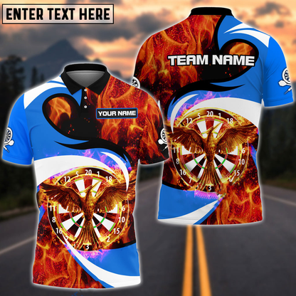 Tendpins Flaming Phoenix Darts Multicolor Option Personalized Name 3D Shirt DMA0185