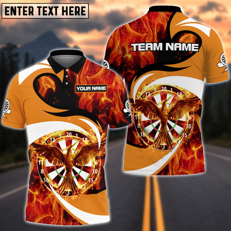 Tendpins Flaming Phoenix Darts Multicolor Option Personalized Name 3D Shirt DMA0185