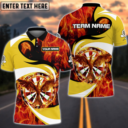 Tendpins Flaming Phoenix Darts Multicolor Option Personalized Name 3D Shirt DMA0185