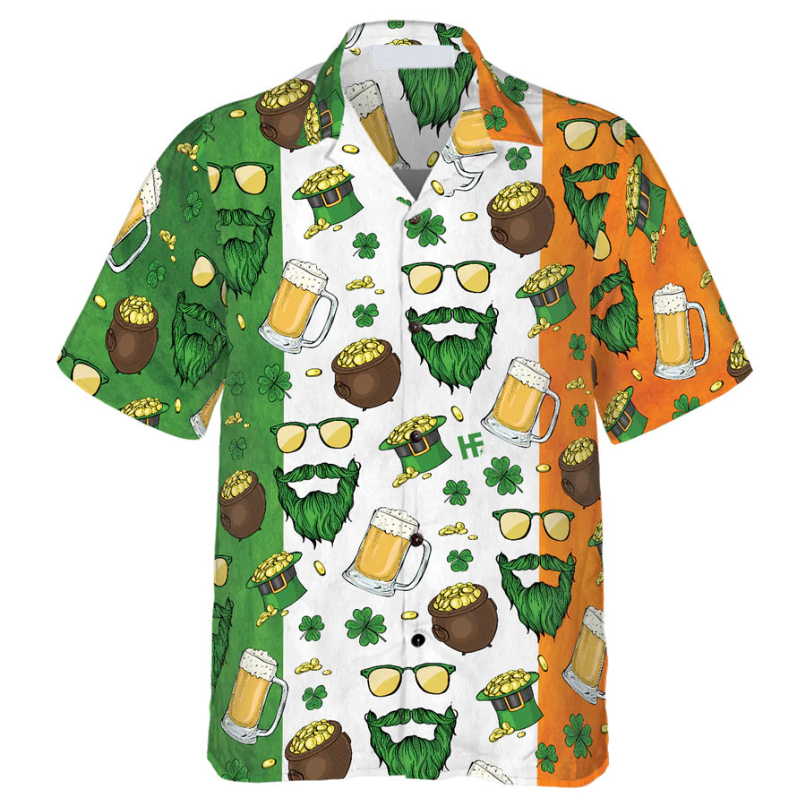 Beard Saint Patrick's Day Seamless Pattern Hawaiian Shirt PO0126