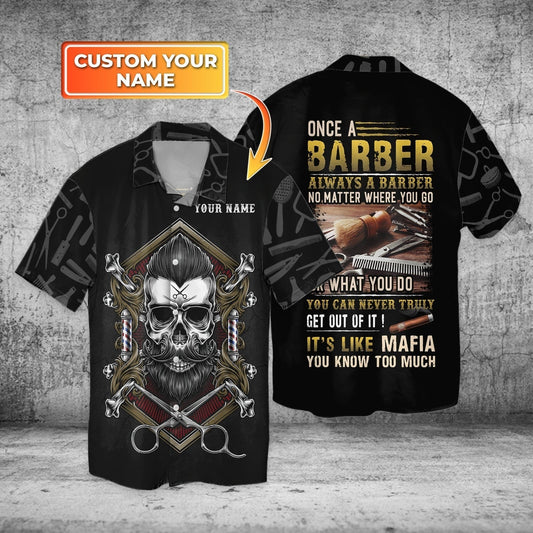 Personalized Barber Hawaii Aloha Beach Shirts Short Sleeve, Barber Hawaiian Shirts, Gift For A Barber Man HO5047