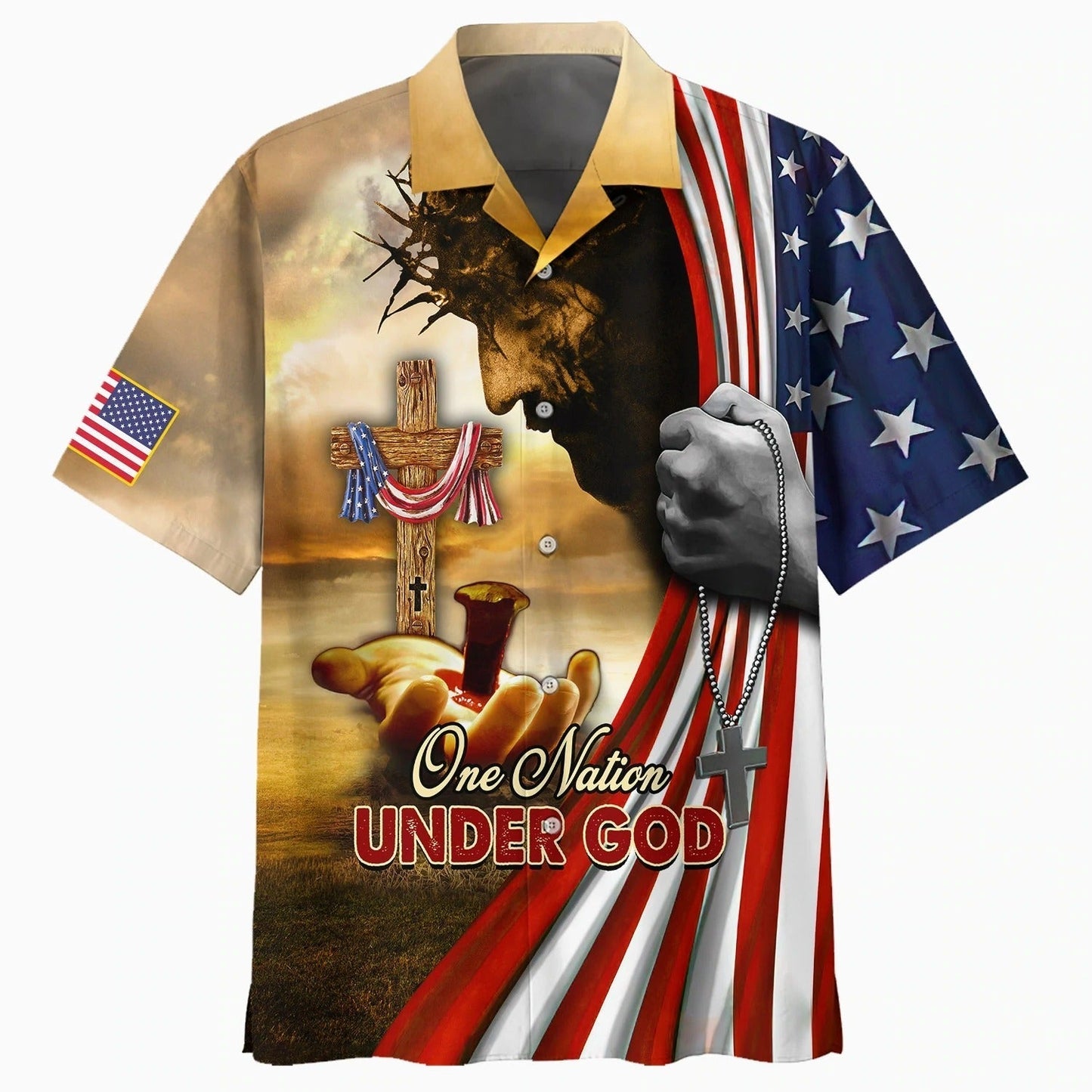 One Nation Under God Christian 3D Full Printed Shirts, Independence Day Hoodie 3D Tee Shirt, Patriotice 3D Tshirts TO0214