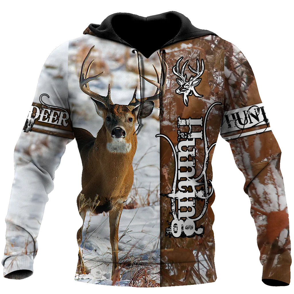 Premium Deer Hunting Hoodie For Hunter Winter Camo Printed Hoodie 3D SO0486