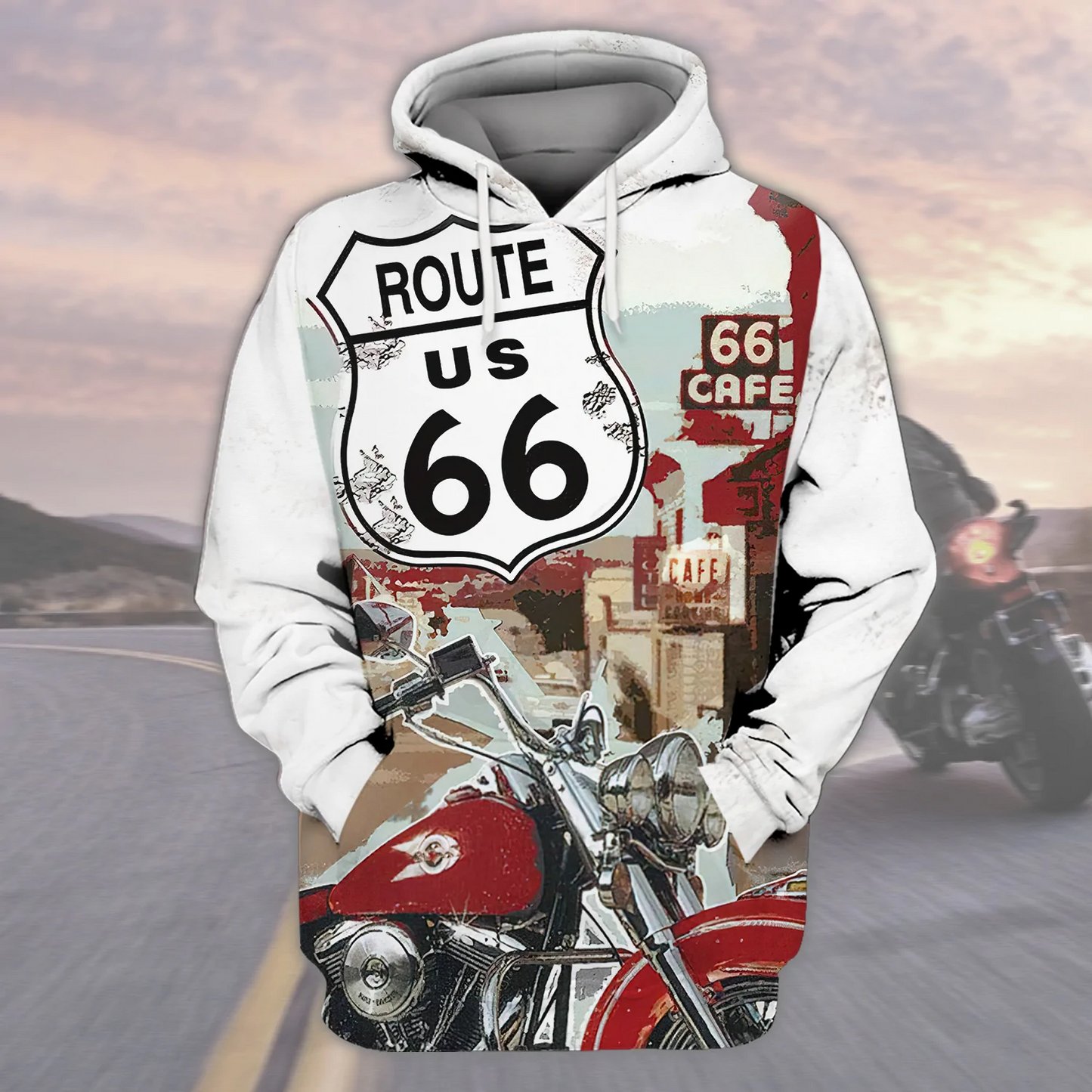 This Biker Conquers Route 66 Cafe 3D T Shirt, Biker Hoodie Bomber, Gift For Biker TO2755