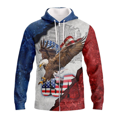 Eagle American 3D All Over Print Shirt - Independence Day Is Coming - 3D Hawaiian Shirt 4Th Of July Pride Usa Hoodie 3D TO0164