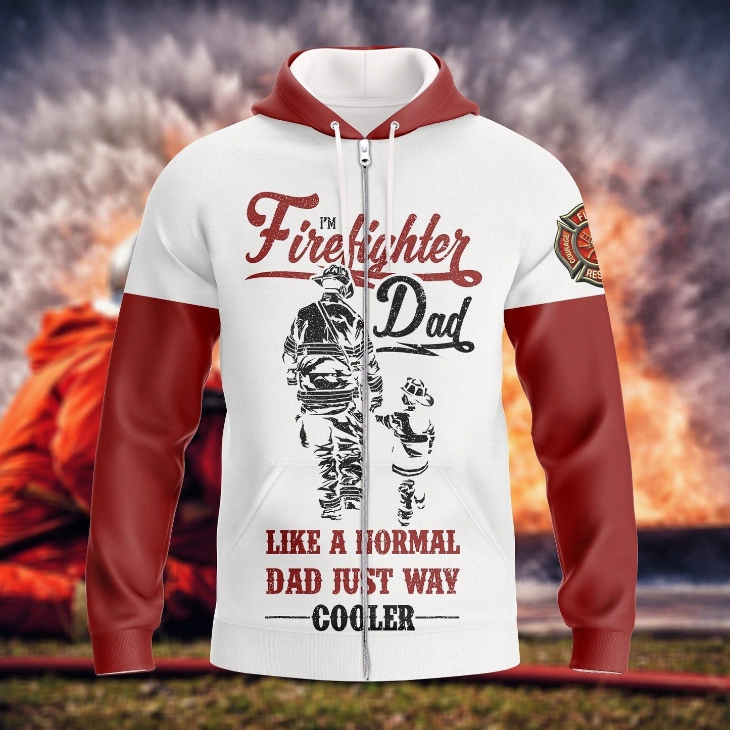 Firefighter Dad 3D Full Print T Shirt Hoodie Dad And Son Sublimation Shirt Gift For Firefighter Men Dad TO0175