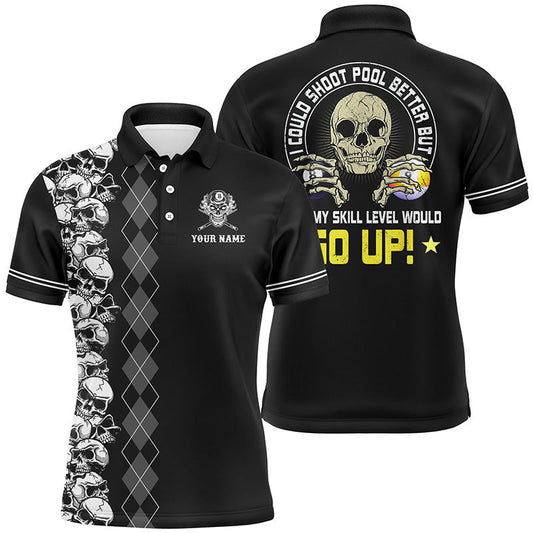 Tendpins Personalized Skull 8 Ball 9 Ball Billiard Polo Shirts BIA0536