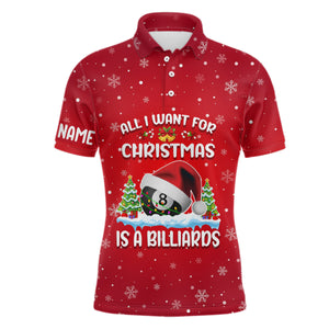 Tendpins All I Want For Christmas Is A Billiards Ball 8 Personalized Name 3D Shirt BIA0327