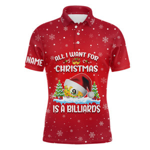 Tendpins All I Want For Christmas Is A Billiards Ball 9 Personalized Name 3D Shirt BIA0328