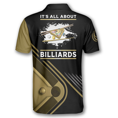 It’s All About Billiards Billiard Shirts for Men Billiard Polo Shirt, Custom Name Billiard Shirt SO1386