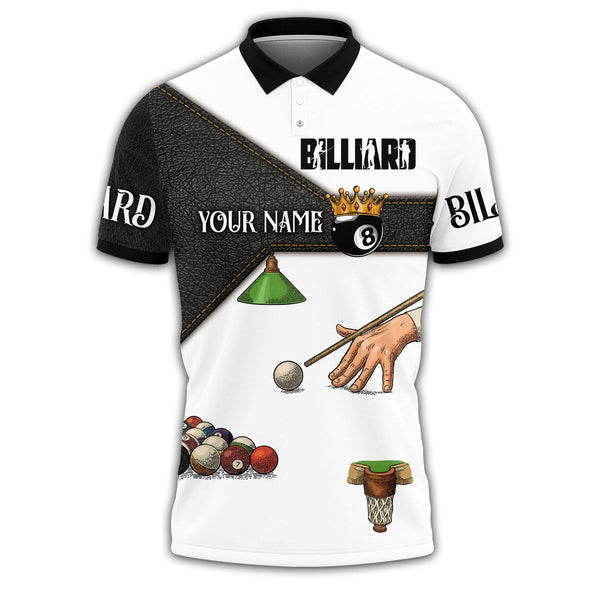 Tendpins Black and White Leather Pool Table Billiard Personalized Unisex Shirt BIA0136