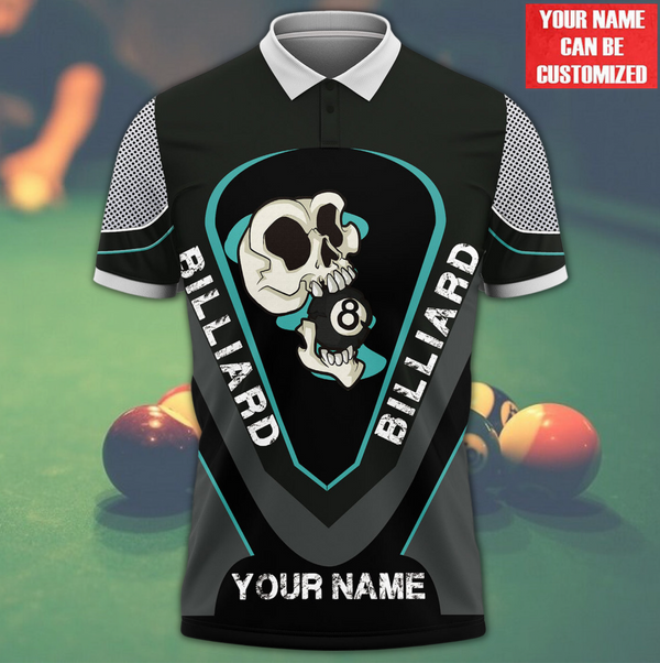 Tendpins Billiard All Over Printed Skull With Ball 8 Personalized Unisex Shirt BIA0900