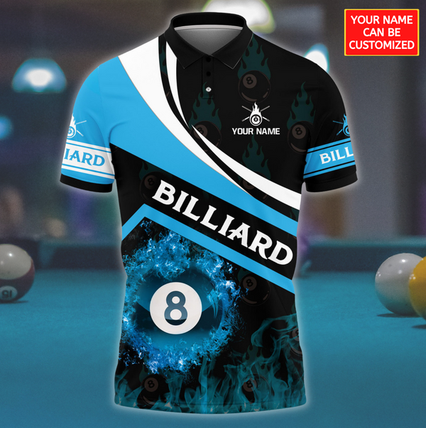 Tendpins Blue Fire With Ball 8 Billiard Personalized Unisex Shirt BIA0026