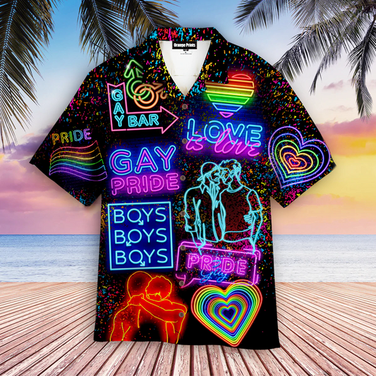 LGBT hawaiian shirt, Love Is Love Pride Month Aloha Hawaiian Shirts, LGBT Pride Shirt, Love is Love Shirt HO1450