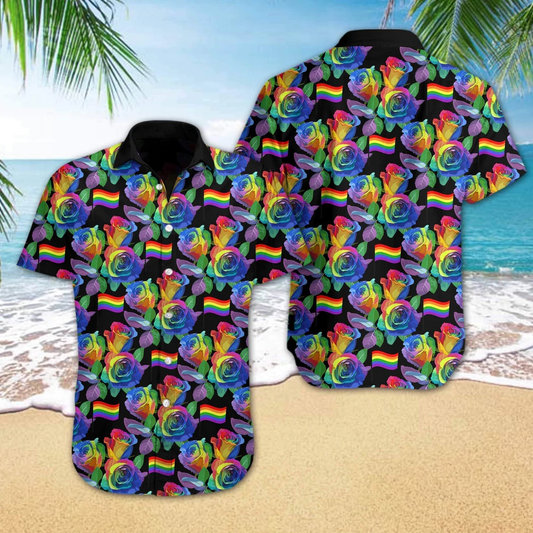 Summer LGBT Rose Hawaiian Shirt, LGBT shirt, Lesbian shirt, gay shirt HO1140