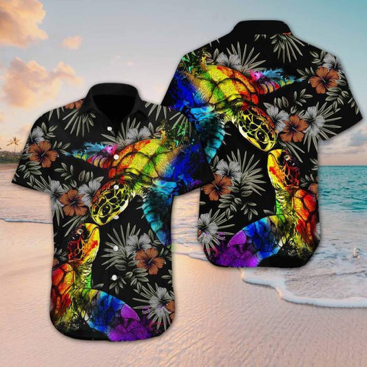 LGBT Turtle Flower Hawaiian Shirt HO1441