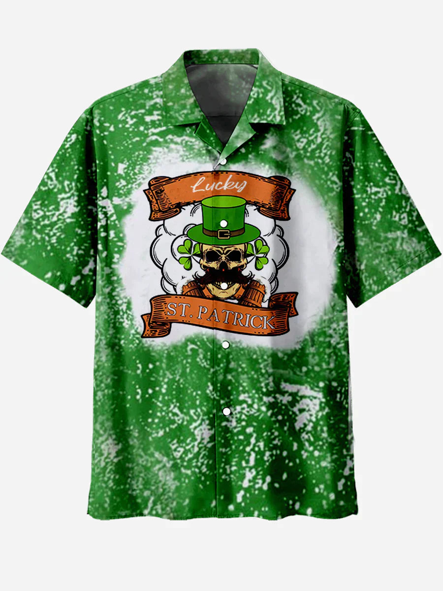 Lucky Clover & Skull Creative St. Patrick's day hawaiian shirt PO0123