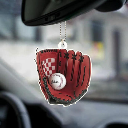 Personalized Baseball Acrylic Ornament For Car, Car Hanging Ornament For Baseball Lovers OO0104