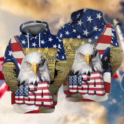 Eagle American Hawaiian Shirt - Independence Day Is Coming 3D All Over Print Tee Shirt, 4Th July Shirts TO0150