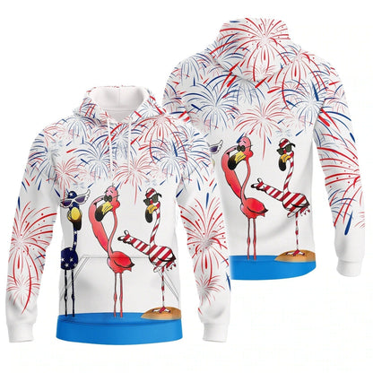 Independence Day Is Coming Flamingo 3D All Over Printing Shirts Bomber 3D Hoodie Pride American Strong TO0145