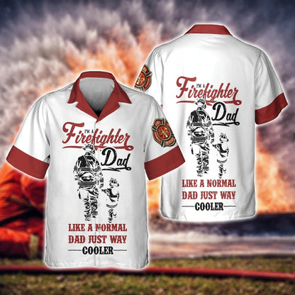 Firefighter Dad 3D Full Print T Shirt Hoodie Dad And Son Sublimation Shirt Gift For Firefighter Men Dad TO0175