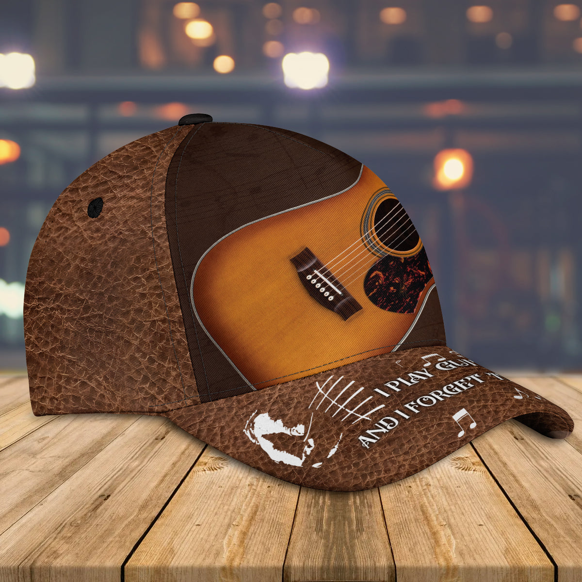 Custom Name Baseball Guitar Cap Hat, I Play Guitar And I Forget Things 3D Cap For Musican Guitarist Cap CO0438