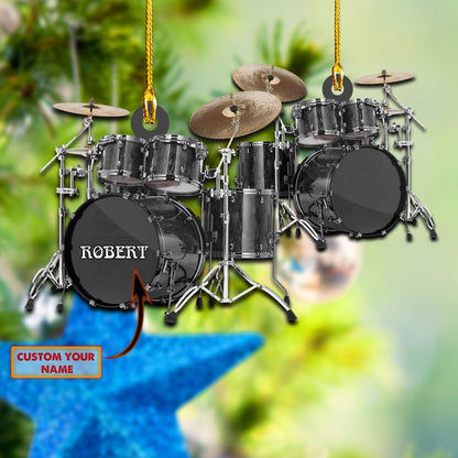 Drum Shaped Ornament, Gift for Drummer, Personalized Christmas Gift Drum Ornament OO1650