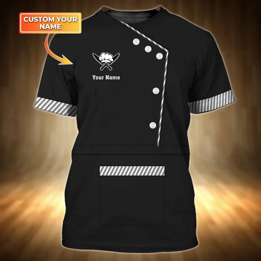 Customized Black Shirt For Chef, 3D All Over Print Chef Clothing, Gift For Chef Men Women TO2703