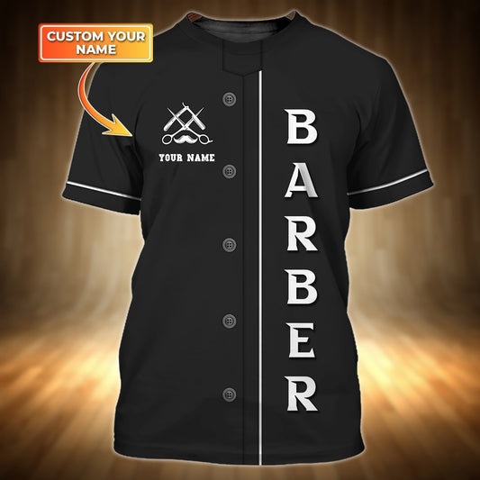 Personalized With Name Barber Shirt Short Sleeve, Summer Barber T Shirt TO0875