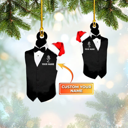 Custom Vest Uniform Bartender and Barista Ornament, Gift for Bartender Uniform Christmas Ornament OO1631