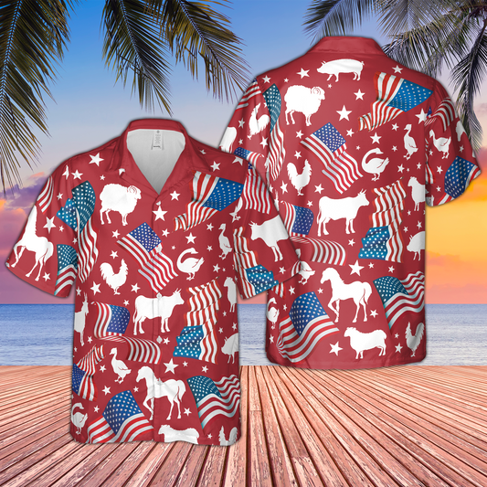 Happy Independence Day Hawaiian Shirt For Farm Lovers HO0642