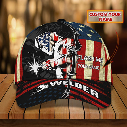 3D Classic Cap Welder Americanpersonalized Name Cap Tendpins CA0900