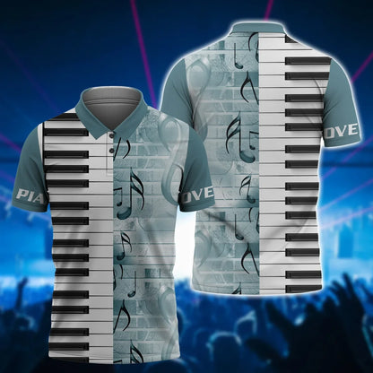 3D All Over Print Piano T Shirt, I Love Piano 3D Hoodie Shirts, Gift For Guitar Men Woman TO2848