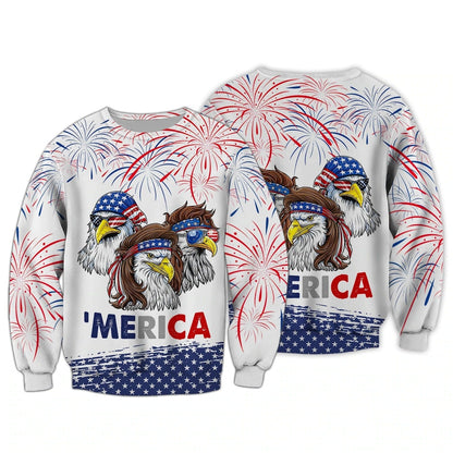 Eagle American Hawaiian Shirt Independence Day Is Coming 3D Full Print T Shirt 4Th July Usa Shirt TO0151