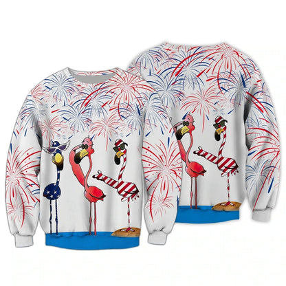 Independence Day Is Coming Flamingo 3D All Over Printing Shirts Bomber 3D Hoodie Pride American Strong TO0145