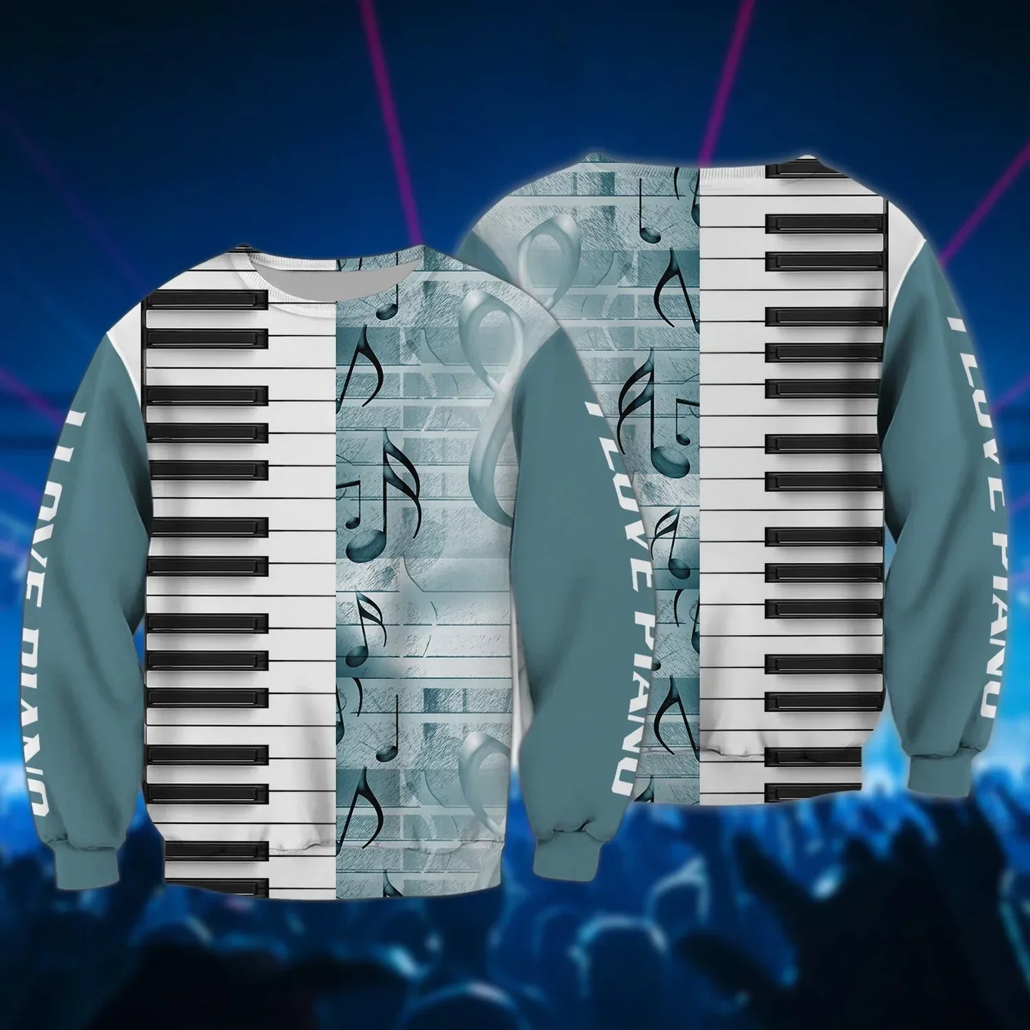 3D All Over Print Piano T Shirt, I Love Piano 3D Hoodie Shirts, Gift For Guitar Men Woman TO2848