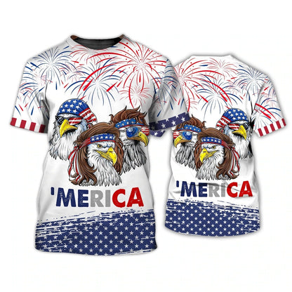 Eagle American Hawaiian Shirt Independence Day Is Coming 3D Full Print T Shirt 4Th July Usa Shirt TO0151